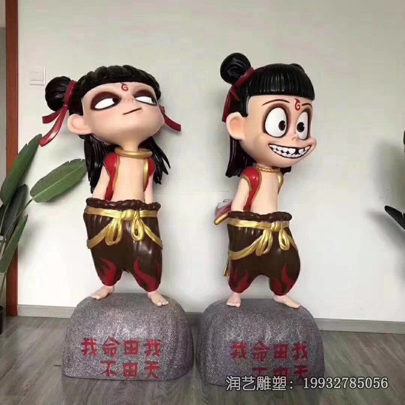 景区玻璃钢卡通哪吒雕塑 景区玻璃钢卡通哪吒雕塑