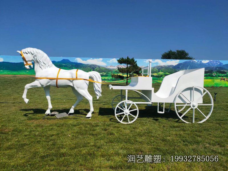 公司玻璃钢马车雕塑 公司玻璃钢马车雕塑