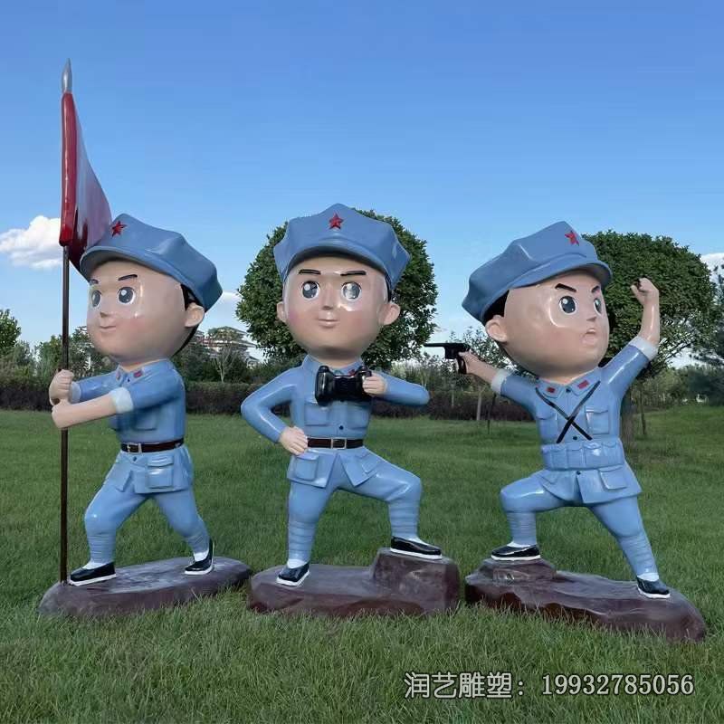 园林玻璃钢红军雕塑 园林玻璃钢红军雕塑