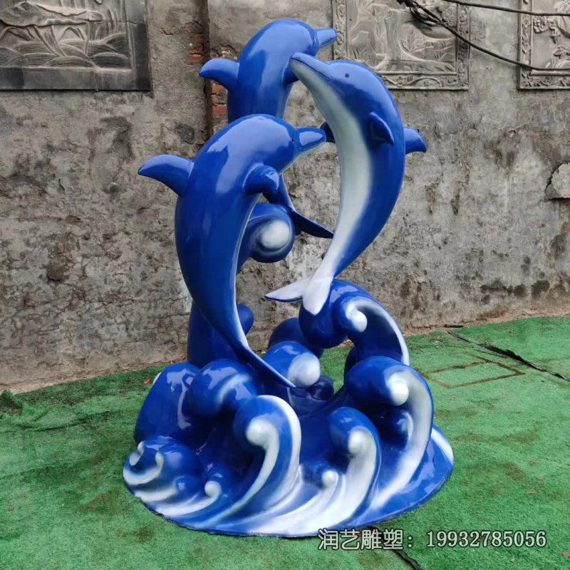 商场玻璃钢海豚雕塑 商场玻璃钢海豚雕塑