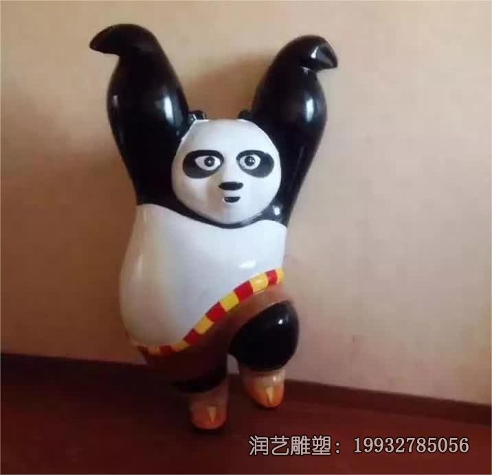 酒店玻璃钢功夫熊猫雕塑 酒店玻璃钢功夫熊猫雕塑