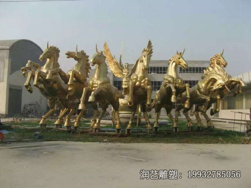 商场阿波罗战车铜雕 商场阿波罗战车铜雕