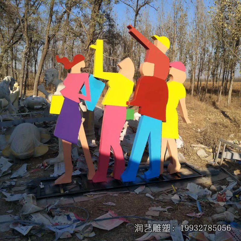 花园不锈钢购物雕塑 花园不锈钢购物雕塑