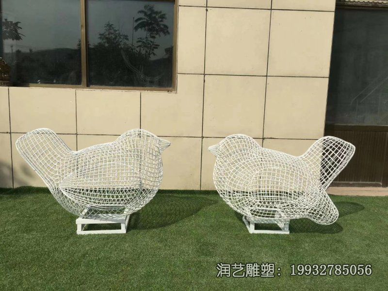 庭院不锈钢鸟雕塑 庭院不锈钢鸟雕塑