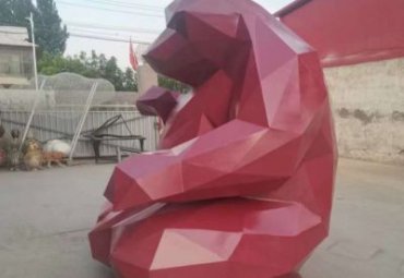 商业街不锈钢熊雕塑