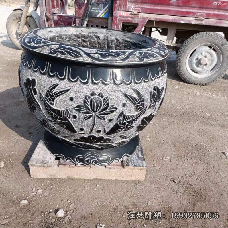 花园景观鱼缸石雕 花园景观鱼缸石雕