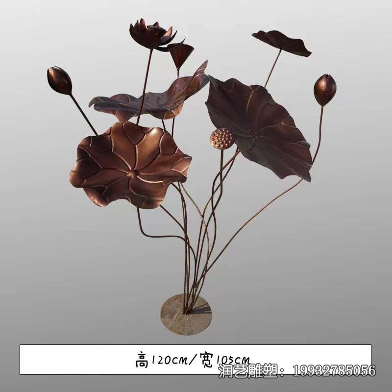 商场景观荷花铜雕 商场景观荷花铜雕