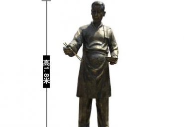 公寓人物店小二铜雕