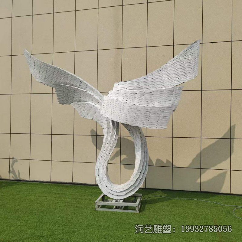 街道不锈钢翅膀雕塑 街道不锈钢翅膀雕塑