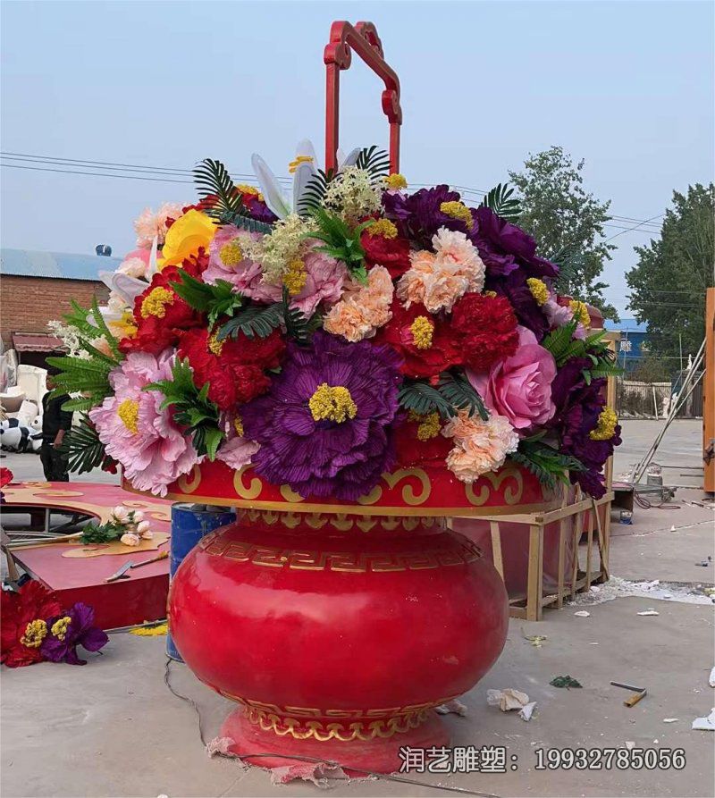校园不锈钢花篮雕塑 校园不锈钢花篮雕塑