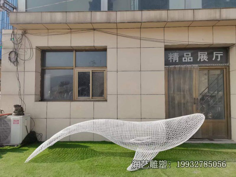 花园不锈钢鲸鱼雕塑 花园不锈钢鲸鱼雕塑