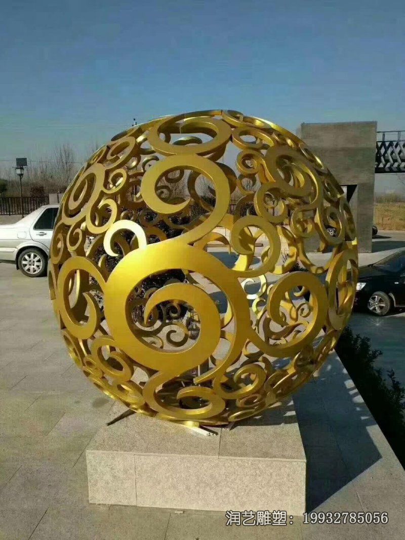 广场不锈钢镂空球雕塑 广场不锈钢镂空球雕塑