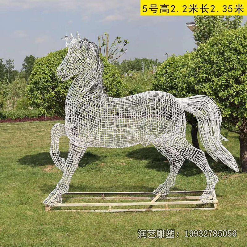 庭院不锈钢马雕塑 庭院不锈钢马雕塑