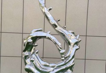 酒店不锈钢海浪雕塑