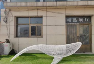 花园不锈钢鲸鱼雕塑