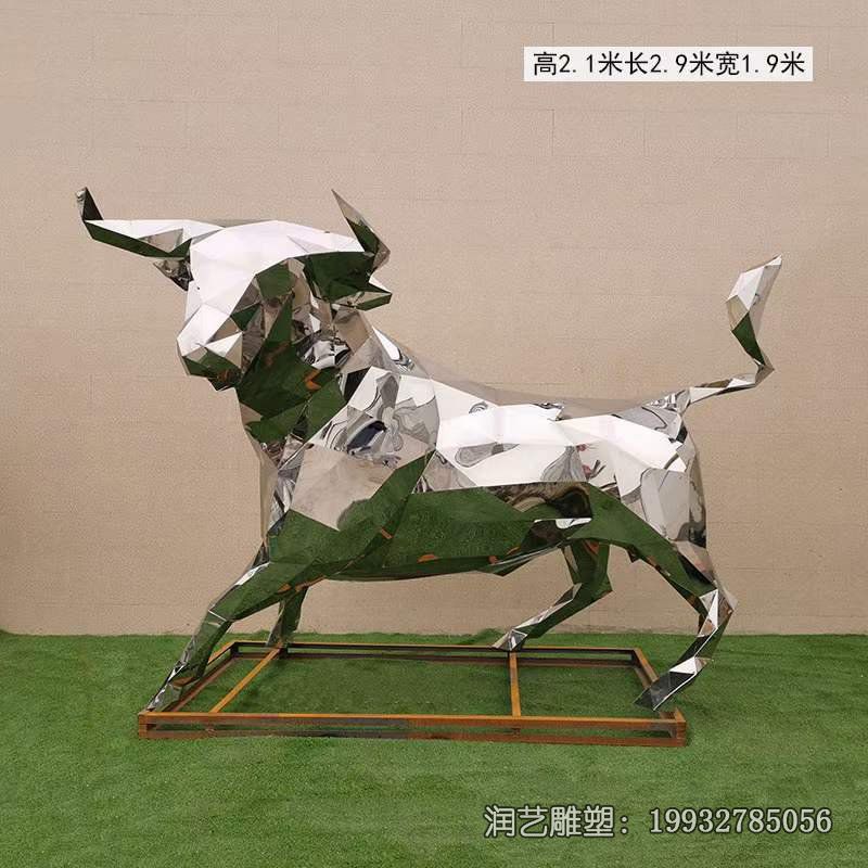 小区不锈钢牛雕塑 小区不锈钢牛雕塑