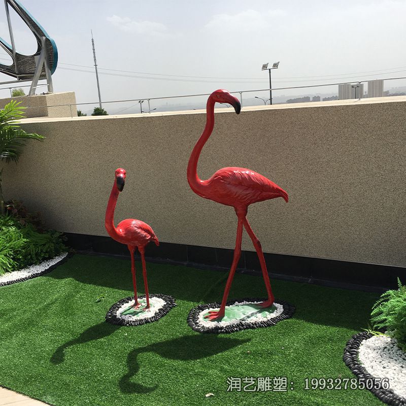 公园玻璃钢火烈鸟雕塑 (10)